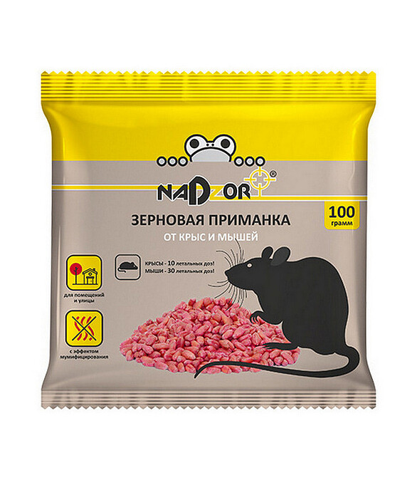 Средство Приманка Зерновая от крыс и мышей (100г) Nadzor 586x674 Средство Приманка Зерновая от крыс и мышей (100г) Nadzor 586x674 в Материке