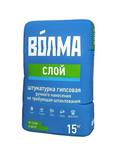 Штукатурка Волма Слой гипсовая, 15кг 495x660 Штукатурка Волма Слой гипсовая, 15кг 495x660 в Материке