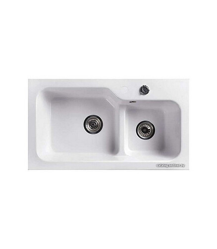 Мойка SG-REC-DUO-8045 800х452мм 1,5 чаши иск.мрамор-БЕЛЫЙ КВАРЦ левая с сифоном 438x503 в Материке