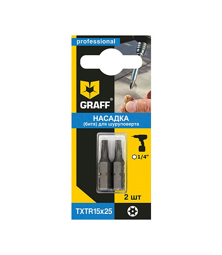 Бита GRAFF TR15 25мм 2шт/уп. 438x503 в Материке