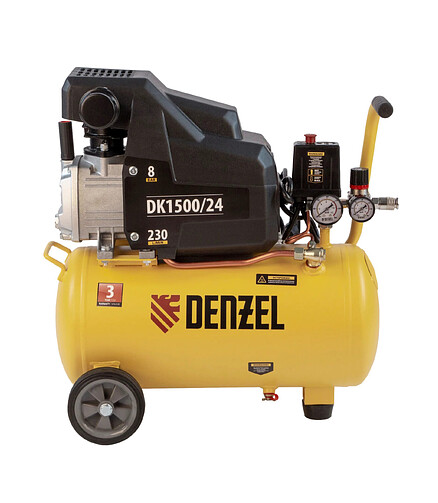 Компрессор DENZEL Х-PRO DK1500/24 1.5кВт 24л 230л/мин 438x503 в Материке
