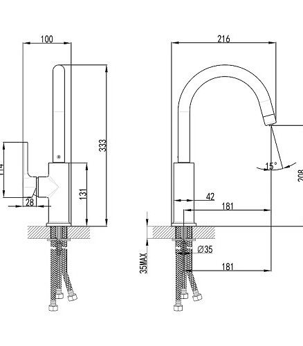 Смеситель COMFORT LM3073PGS (для кухни) на две воды, серый шелк 438x503 в Материке - Вариант 2