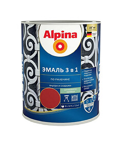 Грунт-эмаль ALPINA 3в1 RAL3011 Красно-коричневый 0,75л