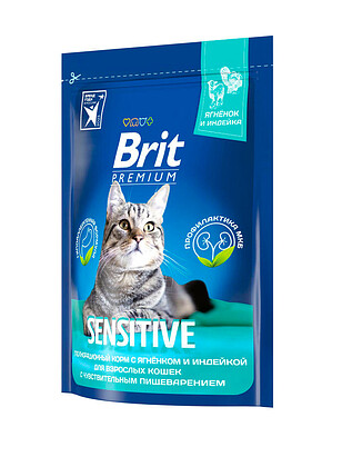 Корм для кошек Brit Premium Sensitive ягненок, индейка (0,4кг) 238x286 в Материке