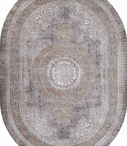 Ковер ARMINA 04073C Grey/Brown 160*230, овал 438x503 в Материке