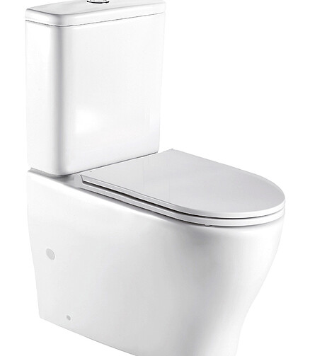 Унитаз-компакт ANGERBACH 001 БЕЛ.ГЛ. безобод.антибак.покр. GEBERIT 3/6 SLIM Dur. 438x503 в Материке