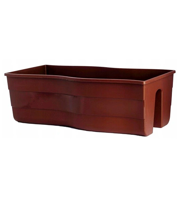 Ящик на перила WAVE Railing (58,5x29x20см) пластик коричневый 2489-013 586x674 в Материке