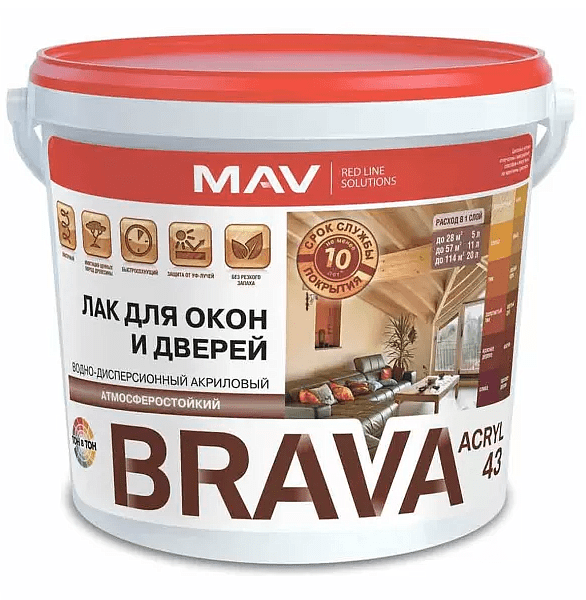 Лак BRAVA ВД-АК-1043 защитно-декор. глянцевый, 1кг 586x674 Лак BRAVA ВД-АК-1043 защитно-декор. глянцевый, 1кг 586x674 в Материке