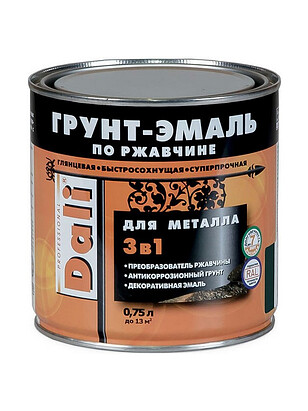 Грунт-эмаль Dali по ржавчине Зелёный мох RAL6005, 0,75л 238x286 в Материке