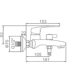 Смеситель L3272 (для ванны, короткий излив)