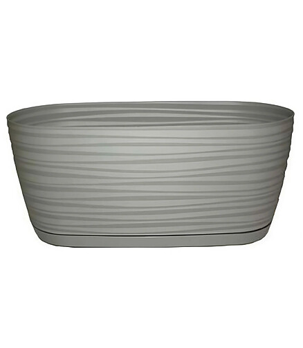 Ящик балконный SAHARA Petit с поддоном (31,5x13x13,5см) пластик серый 3130-040 438x503 в Материке