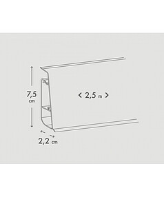 M088. CEZAR_Hi Line Prestige плинтус СЕРЫЙ МАТ-2.5м 238x286 в Материке - Вариант 2