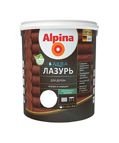 Лазурь ALPINA АКВА д/дерева Белый 2,5л