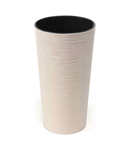 Кашпо LILIA JUMPER wood с вкладышем (30x57см) пластик белый LA876-05 438x503 в Материке