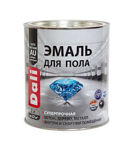 Эмаль Dali для пола RAL7040 серая, 2л 438x503 в Материке