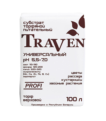Грунт Traven питательный универсальный рН 5,5-7,0 (100л) 438x503 в Материке
