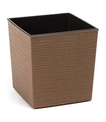 Кашпо JUKA DLUTO wood с вкладышем (19x19см) пластик дерево LA835-38 438x503 в Материке