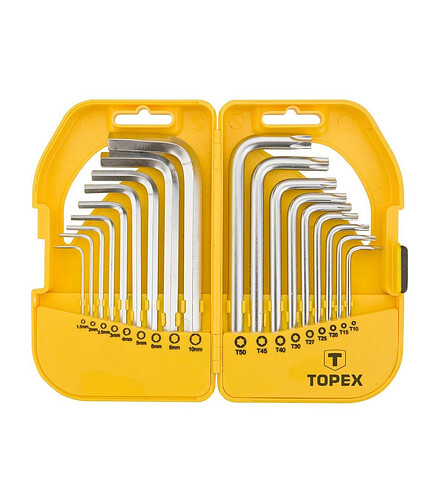 Набор ключей 6-гр.+Torx TOPEX 18шт. 438x503 в Материке