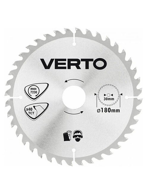 Диск пильный VERTO 180х30мм 40зуб. 61H106 495x660 Диск пильный VERTO 180х30мм 40зуб. 61H106 495x660 в Материке