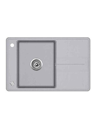 Мойка BELLA SQB101-202AW 780х500мм гранит-алюметаллик с вып.полуавтомат 238x286 в Материке