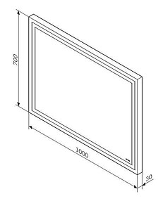 Зеркало GEM M91AMOX1001WG 100х70см с контурной LED-подсветкой