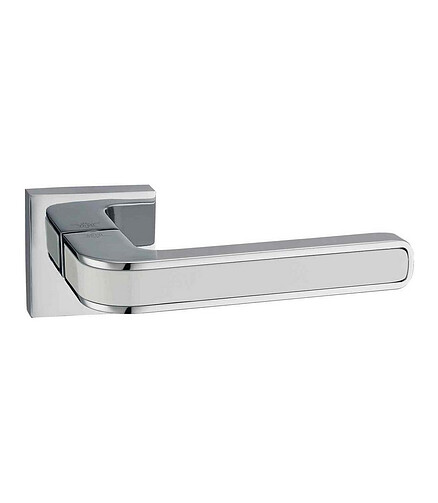 Ручка дверная LOCKIT РИКО КВ A1549Е (PC/White), хром/белый, (уп=2шт) 438x503 в Материке