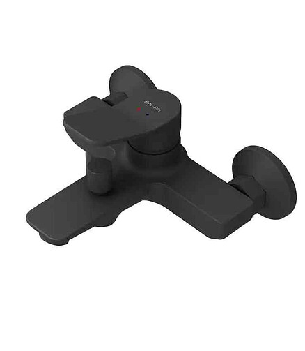 Смеситель X-JOY F85A10022 (для ванны, короткий излив) без душ.комплекта, черный 438x503 в Материке