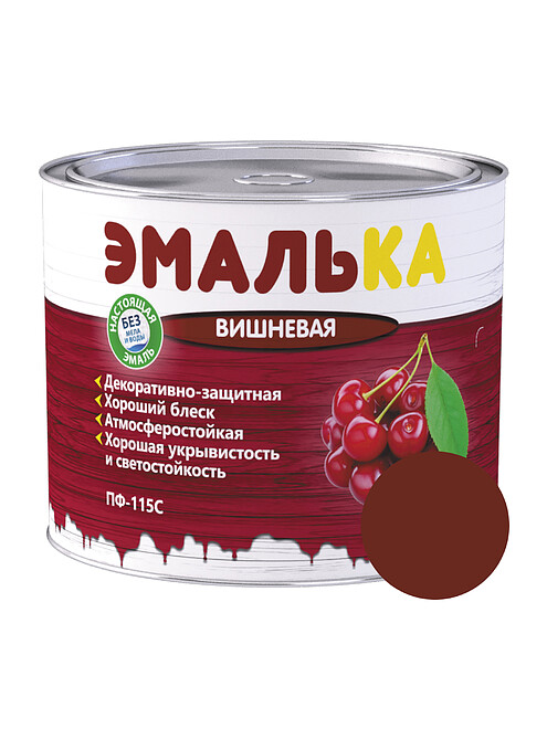 Эмаль ПФ-115С ЭМАЛЬКА вишневая, 1,8кг 495x660 Эмаль ПФ-115С ЭМАЛЬКА вишневая, 1,8кг 495x660 в Материке