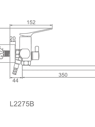 Смеситель L2275-B (для ванны, длинный излив) ЧЕРНЫЙ 238x286 в Материке - Вариант 2