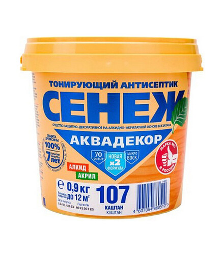 Антисептик Сенеж АКВАДЕКОР 107 каштан, 0,9 кг 438x503 в Материке