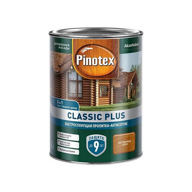 Пропитка-антисептик Pinotex Classic Plus 3 в 1 Лиственница 0,9л