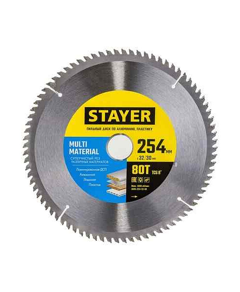 Диск пильный STAYER Multi 254мм 80зуб. 495x660 Диск пильный STAYER Multi 254мм 80зуб. 495x660 в Материке