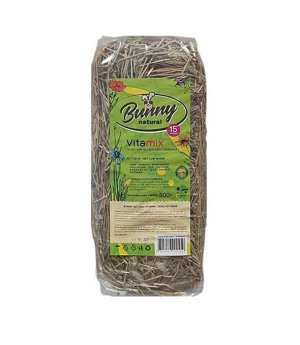 Сено луговое Bunny подстилка (15л) 438x503 в Материке