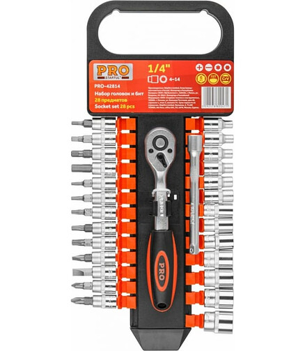 Набор головок с трещоткой STARTUL PRO-42814 1/4" 28шт/уп. 438x503 в Материке - Вариант 3