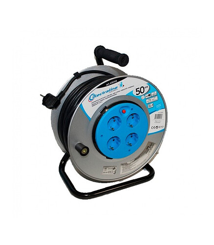 Удлинитель на катушке ELECTRALINE Pro 49048 4роз. 50м 3х1,5 438x503 в Материке