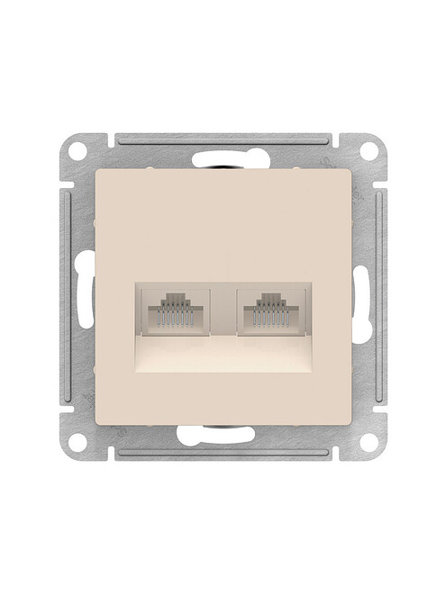 Розетка комп. SE ATLAS Design ATN000285 2мест. беж. 495x660 Розетка комп. SE ATLAS Design ATN000285 2мест. беж. 495x660 в Материке