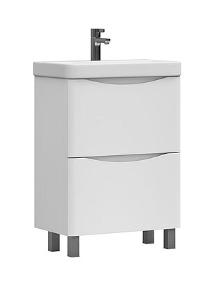 Тумба GLEM-0-2 60см напольная (белая) под умывальник 9595-60 238x286 в Материке