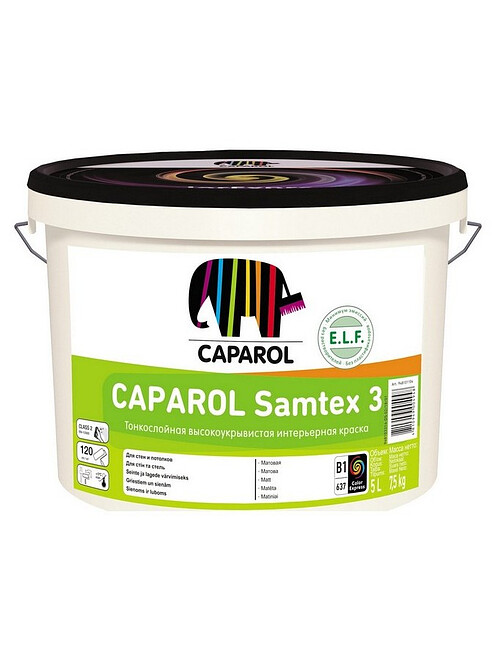 Краска CAPAROL Samtex 3 B1 матовая, 5л 495x660 в Материке