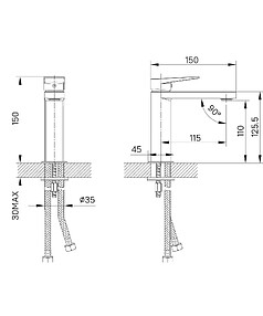 Смеситель BRIDGE BRDSB00i01 (для умывальника) низкий