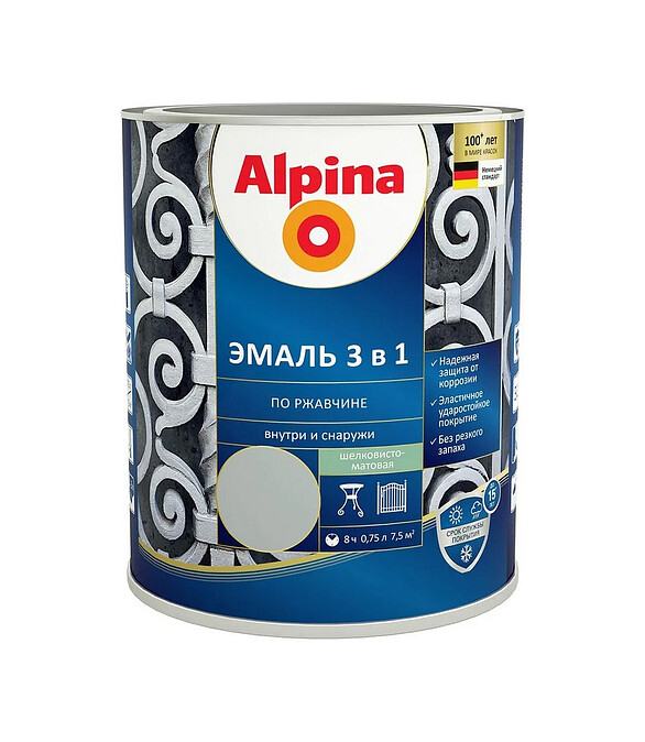 Грунт-эмаль Alpina 3в1 RAL7040 Серый, 0,75л 586x674 Грунт-эмаль Alpina 3в1 RAL7040 Серый, 0,75л 586x674 в Материке