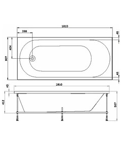 Ванна акриловая прямоугольная X-JOY NEW 180х80см без каркаса, W94A-180-080W-A 238x286 в Материке - Вариант 2