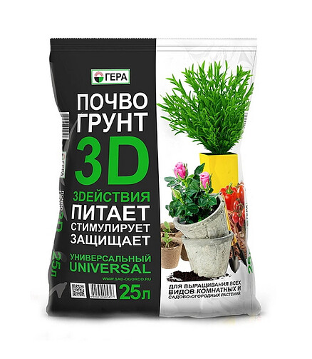 Грунт 3D/3D+ Универсальный (25л) 438x503 в Материке