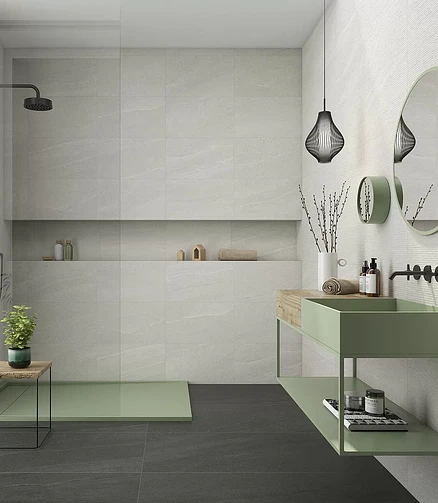 Керамогранит Geotiles EDDYSTONE 60х120 см 1,44 м2 цвет blanco rlv 438x503 в Материке