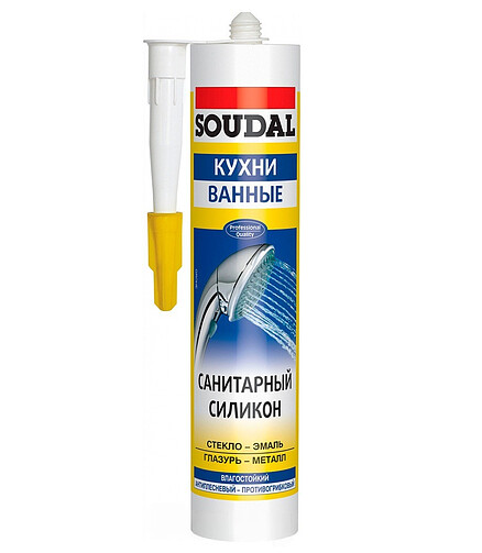 Герметик SOUDAL силикон. санитарный белый, 280мл 438x503 в Материке