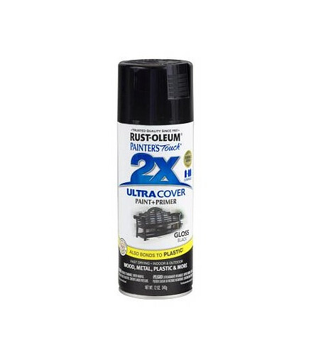 Краска RUST-OLEUM ULTRA COVER 2X аэроз. глянц. черная, 340г 438x503 в Материке