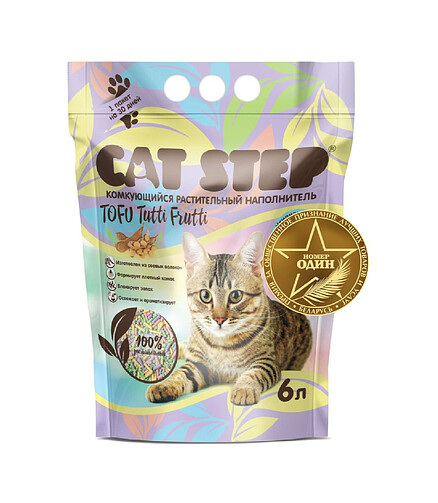 Наполнитель растительный соевый Cat Step Tofu Tutti Frutti (6л) 438x503 в Материке