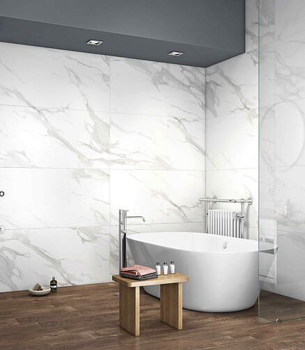 Керамогранит Colortile STATUARIO MERCURY 60х120 см 1,44 м2 цвет white 438x503 в Материке