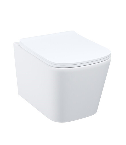 Унитаз BILD безободковый подвесной с сиденьем Duroplast Soft Close Easy Fix 438x503 в Материке