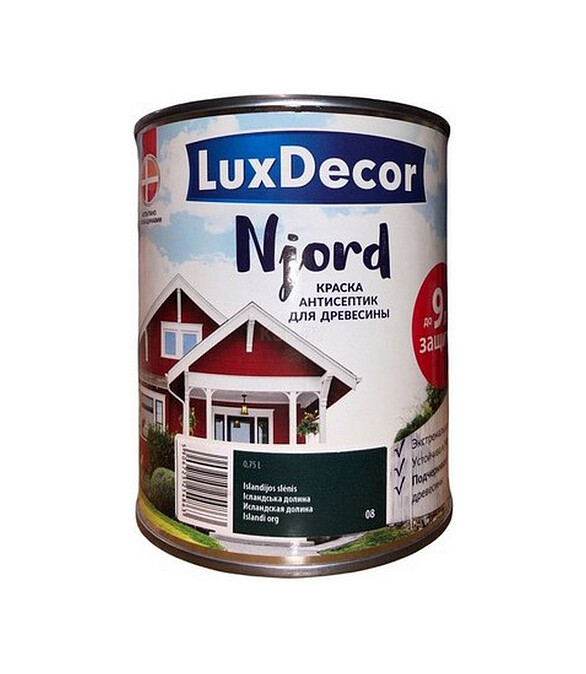 Краска LuxDecor Njord антисептик д/древесины Исландская долина, 0,75л 586x674 в Материке
