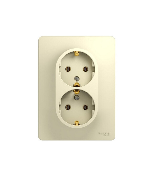 Розетка SE GLOSSA GSL000224 2мест. с/з беж. 586x674 в Материке